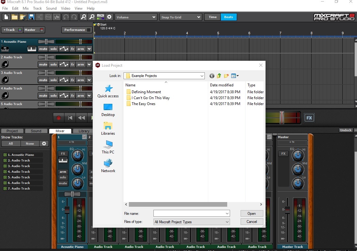Mixcraft 8 screen shot Project.jpg