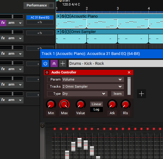 Using audio control on 31 Band EQ