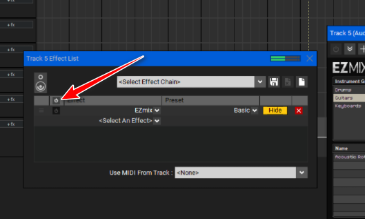 Bypass all option in Mixcraft 9