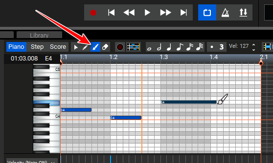 Mixcraft 9's note painting feature.