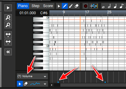 MIDI CC volume set to zero in two places