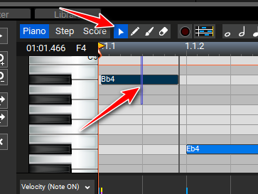 Splitting a MIDI note.