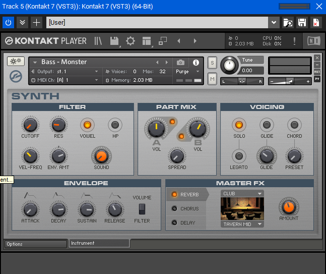 Kontakt 7 Player in Mixcraft 9