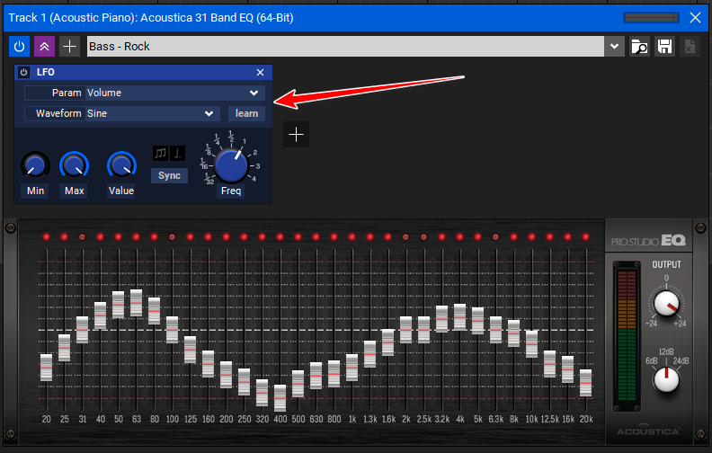 LFO controller in Mixcraft 9.