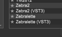 VST2 and VST3 Zebra VSTis