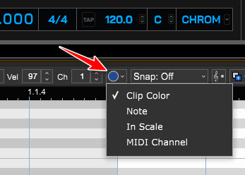 Note color setting in Mixcraft 10