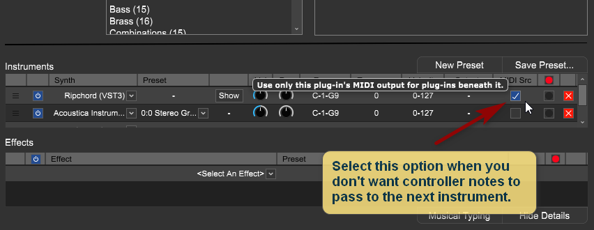 Pro Studio option: Use only this plug-in's output....