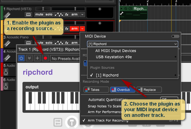 Recording the output of a plugin in Mixcraft 10 Pro Studio