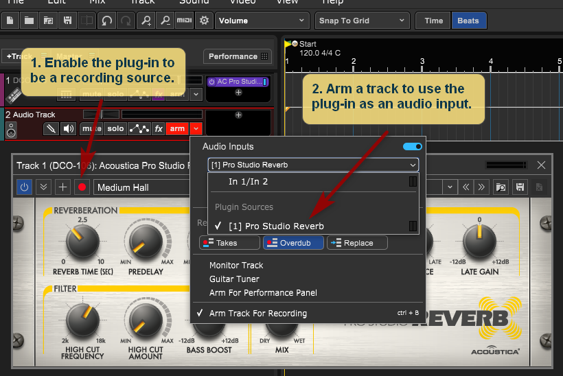 Recording the audio from a plugin in Mixcraft 10 Pro Studio.