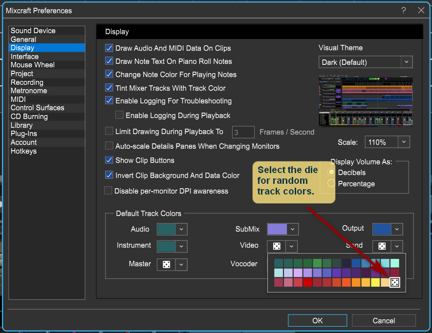 Random track colors in Mixcraft 10.