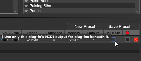 MIDI Src setting in Mixcraft 10 Pro Studio.