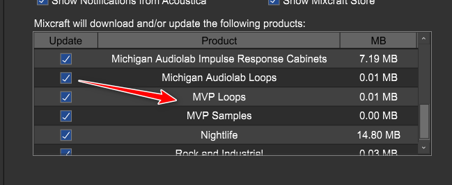 Account preferences MVP Loops and Samples.